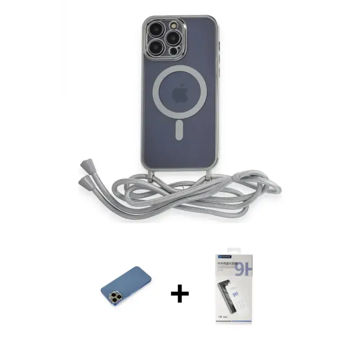 ieg™ iPhone 12 Pro Max Kılıf Eksen Özel Seri - Şeffaf Uv Polymer Nano Ekran Koruyucu + Shine Kamera Lens Koruma Cam - GD