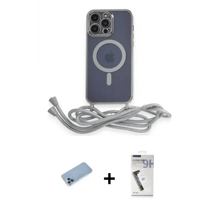 ieg™ iPhone 12 Pro Max Kılıf Eksen Özel Seri - Şeffaf Uv Polymer Nano Ekran Koruyucu + Shine Kamera Lens Koruma Cam - MI