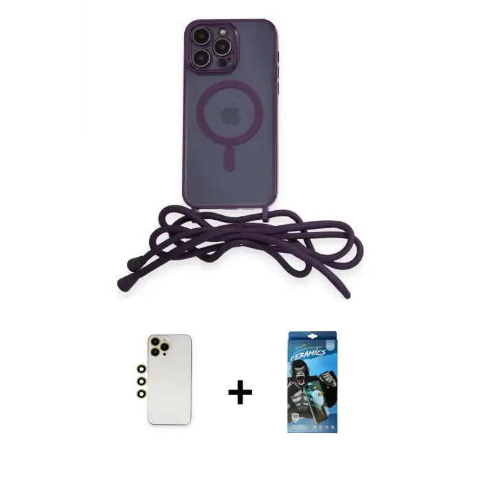 ieg™ iPhone 12 Pro Max Kılıf Eksen Özel Seri - Siyah 34D Izgaralı Cam + Shine Kamera Lens - GD