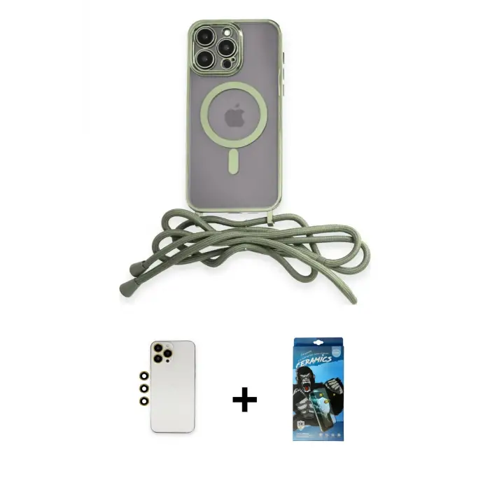 ieg™ iPhone 12 Pro Max Kılıf Eksen Özel Seri - Siyah 34D Izgaralı Cam + Shine Kamera Lens - GD