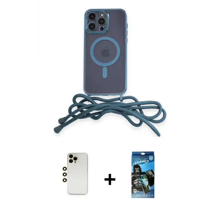ieg™ iPhone 12 Pro Max Kılıf Eksen Özel Seri - Siyah 34D Izgaralı Cam + Shine Kamera Lens - GD