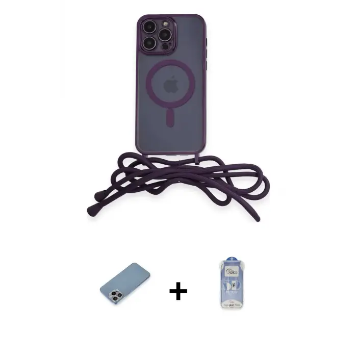 ieg™ iPhone 12 Pro Max Kılıf Eksen Özel Seri - Siyah Joko Magic 5D Cam + Shine Kamera Lens Koruma Cam - GI