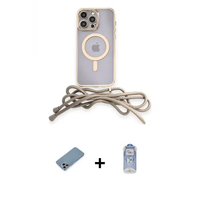 ieg™ iPhone 12 Pro Max Kılıf Eksen Özel Seri - Siyah Joko Magic 5D Cam + Shine Kamera Lens Koruma Cam - GI