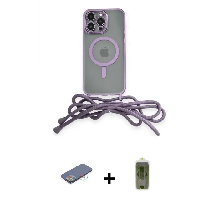ieg™ iPhone 12 Pro Max Kılıf Eksen Özel Seri - Siyah Joko Magic 5D Hayalet Cam + Renkli Kamera Lens Koruma Cam - MI