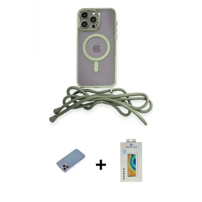 ieg™ iPhone 12 Pro Max Kılıf Eksen Özel Seri - Siyah Polymer Nano Ekran Koruyucu + Shine Kamera Lens Koruma Cam - PE