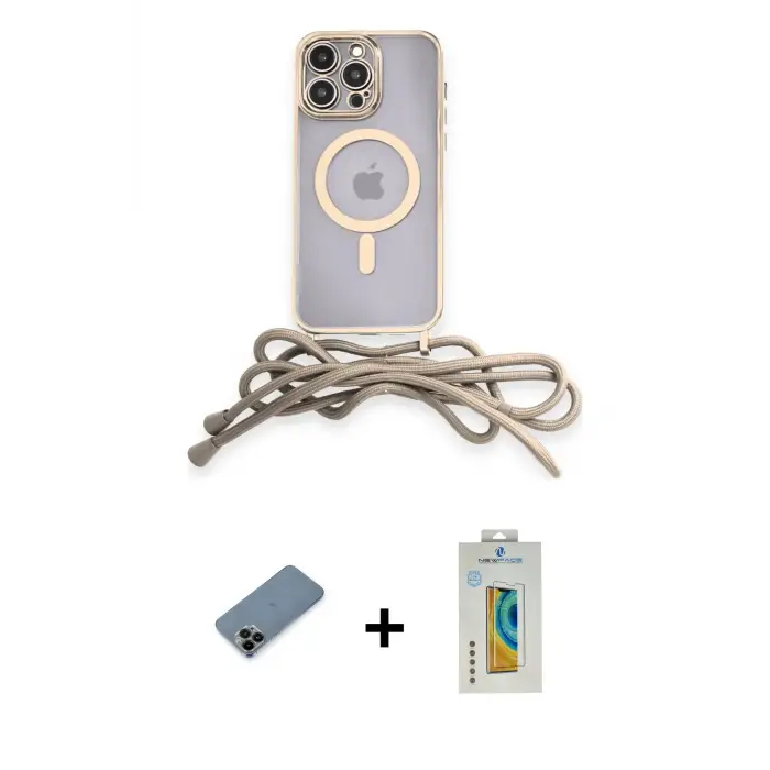 ieg™ iPhone 12 Pro Max Kılıf Eksen Özel Seri - Siyah Polymer Nano Ekran Koruyucu + Shine Kamera Lens Koruma Cam - SH