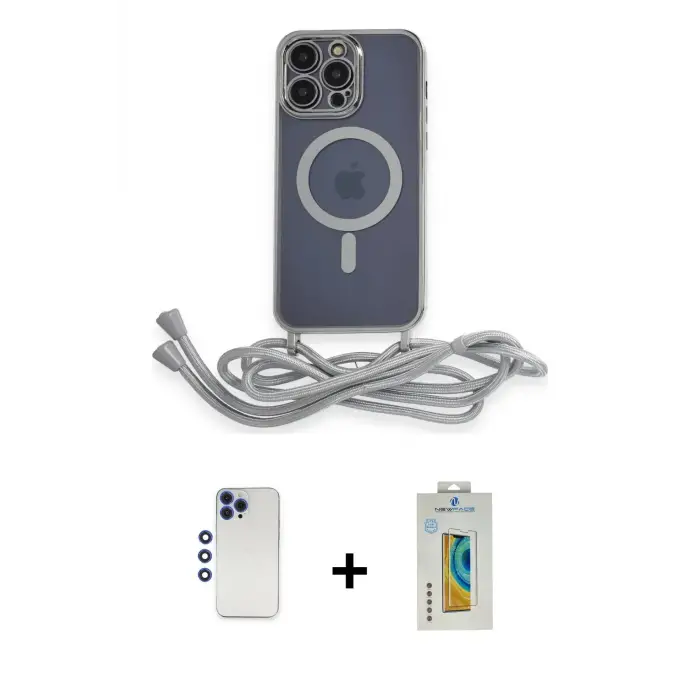 ieg™ iPhone 12 Pro Max Kılıf Eksen Özel Seri - Siyah Polymer Nano Ekran Koruyucu + Shine Kamera Lens - LT