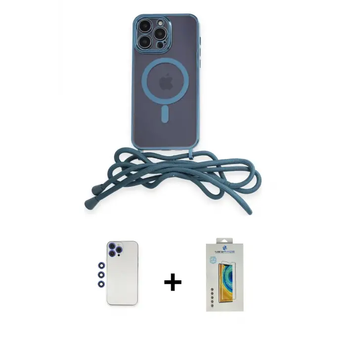 ieg™ iPhone 12 Pro Max Kılıf Eksen Özel Seri - Siyah Polymer Nano Ekran Koruyucu + Shine Kamera Lens - LT