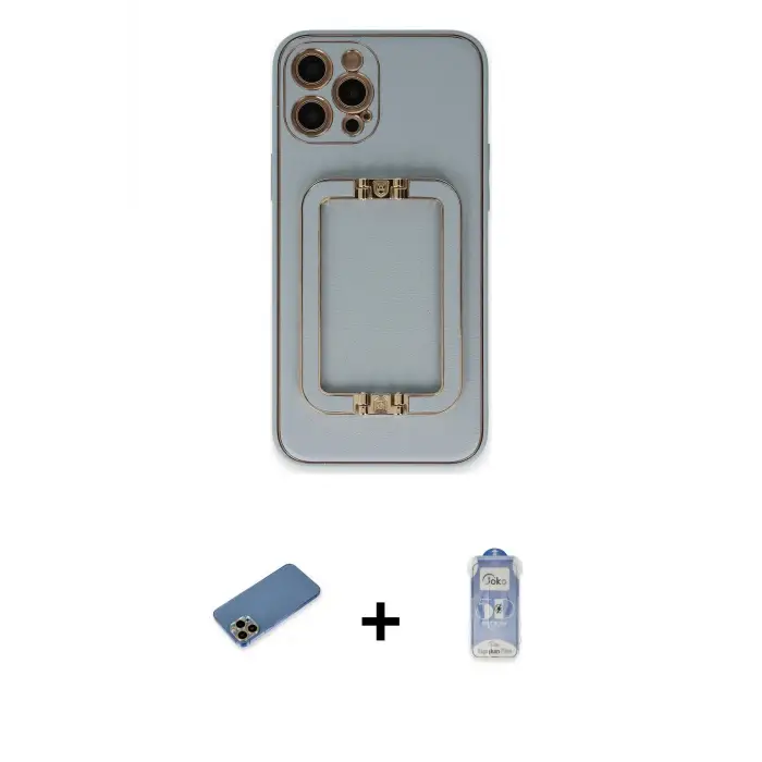 ieg™ iPhone 12 Pro Max Kılıf Kozmos Minimal Prime - Siyah Joko Magic 5D Cam + Shine Kamera Lens Koruma Cam - GD