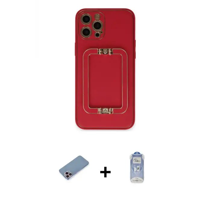 ieg™ iPhone 12 Pro Max Kılıf Kozmos Minimal Prime - Siyah Joko Magic 5D Cam + Shine Kamera Lens Koruma Cam - PE