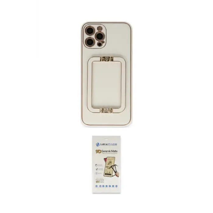 ieg™ iPhone 12 Pro Max Kılıf Kozmos Minimal Prime - Siyah Mat Seramik Nano Ekran Koruyucu