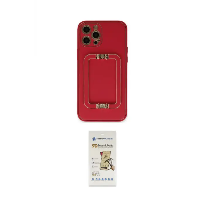 ieg™ iPhone 12 Pro Max Kılıf Kozmos Minimal Prime - Siyah Mat Seramik Nano Ekran Koruyucu