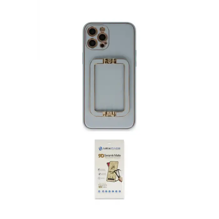 ieg™ iPhone 12 Pro Max Kılıf Kozmos Minimal Prime - Siyah Mat Seramik Nano Ekran Koruyucu