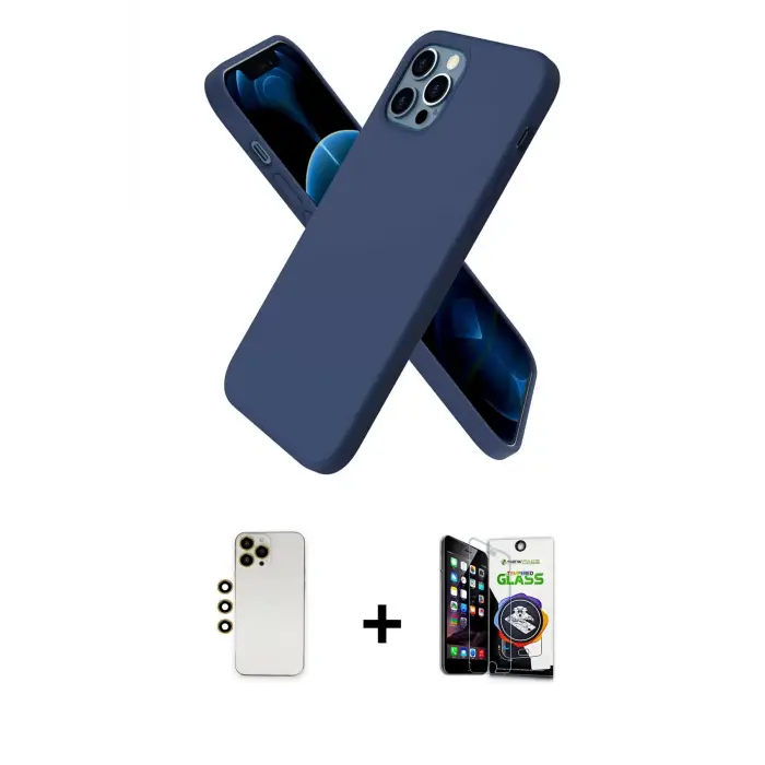 ieg™ iPhone 12 Pro Max Kılıf Kozmos Yansıma Özel Seri - Şeffaf Temperli Cam Ekran Koruyucu + Shine Kamera Lens - GD