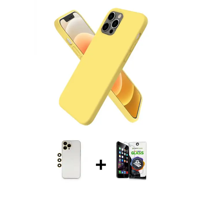 ieg™ iPhone 12 Pro Max Kılıf Kozmos Yansıma Özel Seri - Şeffaf Temperli Cam Ekran Koruyucu + Shine Kamera Lens - GD