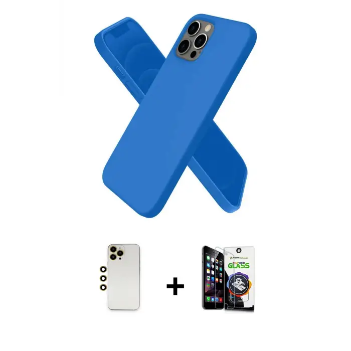 ieg™ iPhone 12 Pro Max Kılıf Kozmos Yansıma Özel Seri - Şeffaf Temperli Cam Ekran Koruyucu + Shine Kamera Lens - GD