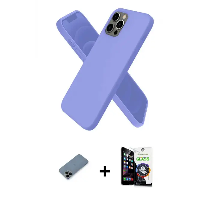 ieg™ iPhone 12 Pro Max Kılıf Kozmos Yansıma Özel Seri - Şeffaf Temperli Cam Ekran Koruyucu + Shine Kamera Lens Koruma Cam - SH