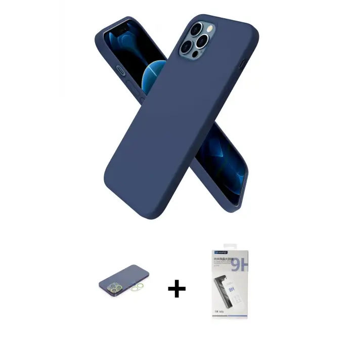 ieg™ iPhone 12 Pro Max Kılıf Kozmos Yansıma Özel Seri - Şeffaf Uv Polymer Nano Ekran Koruyucu + Renkli Kamera Lens Koruma Cam - YL