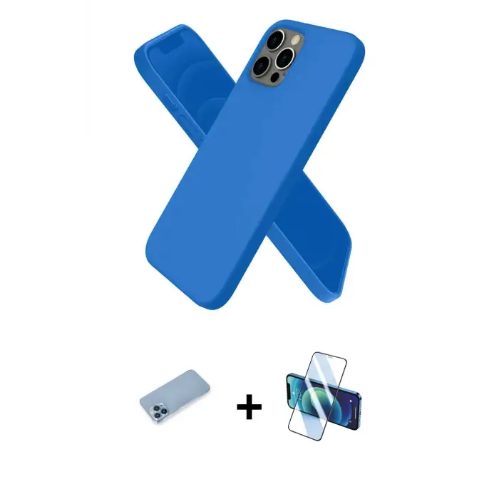 ieg™ iPhone 12 Pro Max Kılıf Kozmos Yansıma Özel Seri - Siyah 3D Antistatik Seramik Nano Ekran Koruyucu + Shine Kamera Lens Koruma Cam - MI