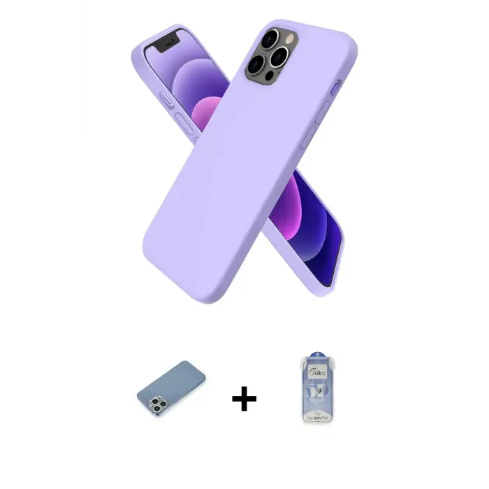 ieg™ iPhone 12 Pro Max Kılıf Kozmos Yansıma Özel Seri - Siyah Joko Magic 5D Cam + Shine Kamera Lens Koruma Cam - GS