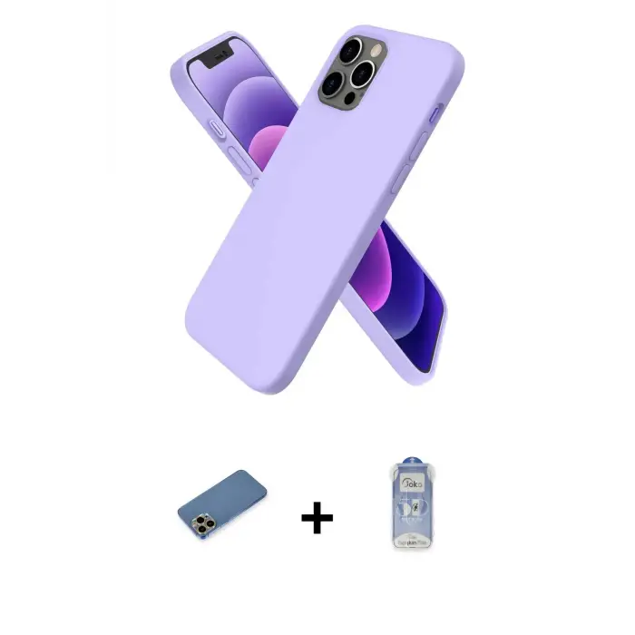 ieg™ iPhone 12 Pro Max Kılıf Kozmos Yansıma Özel Seri - Siyah Joko Magic 5D Cam + Shine Kamera Lens Koruma Cam - GD