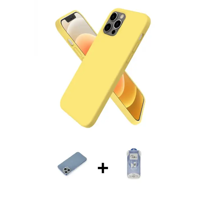 ieg™ iPhone 12 Pro Max Kılıf Kozmos Yansıma Özel Seri - Siyah Joko Magic 5D Cam + Shine Kamera Lens Koruma Cam - GS