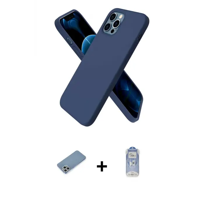 ieg™ iPhone 12 Pro Max Kılıf Kozmos Yansıma Özel Seri - Siyah Joko Magic 5D Cam + Shine Kamera Lens Koruma Cam - GS