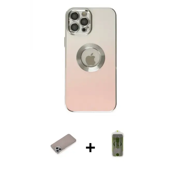 ieg™ iPhone 12 Pro Max Kılıf Kutup Yansıma Özel Seri - Siyah Joko Magic 5D Hayalet Cam + Shine Kamera Lens Koruma Cam - SABE