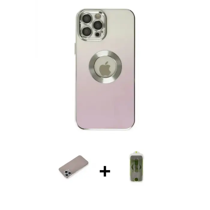 ieg™ iPhone 12 Pro Max Kılıf Kutup Yansıma Özel Seri - Siyah Joko Magic 5D Hayalet Cam + Shine Kamera Lens Koruma Cam - SABE
