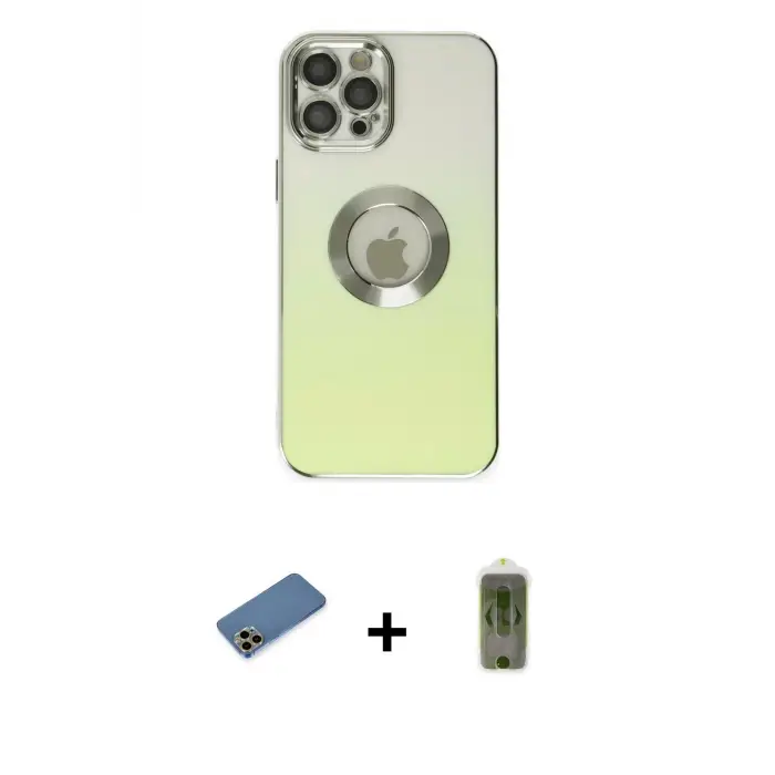 ieg™ iPhone 12 Pro Max Kılıf Kutup Yansıma Özel Seri - Siyah Joko Magic 5D Hayalet Cam + Shine Kamera Lens Koruma Cam - GD