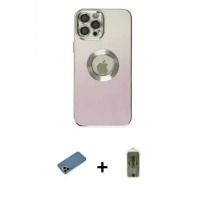 ieg™ iPhone 12 Pro Max Kılıf Kutup Yansıma Özel Seri - Siyah Joko Magic 5D Hayalet Cam + Shine Kamera Lens Koruma Cam - GD