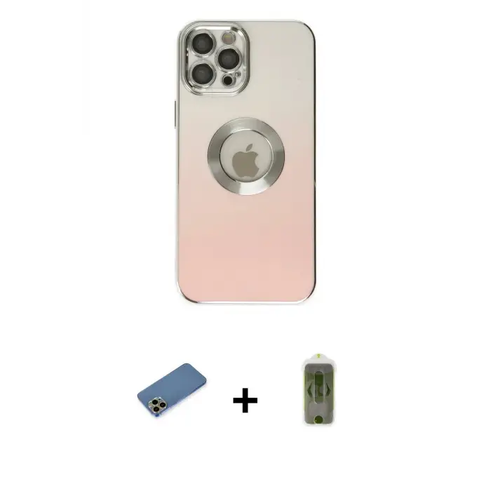 ieg™ iPhone 12 Pro Max Kılıf Kutup Yansıma Özel Seri - Siyah Joko Magic 5D Hayalet Cam + Shine Kamera Lens Koruma Cam - GD