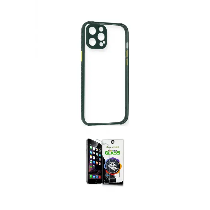 ieg™ iPhone 12 Pro Max Kılıf Nova Asil Özel Seri - Şeffaf Temperli Cam Ekran Koruyucu