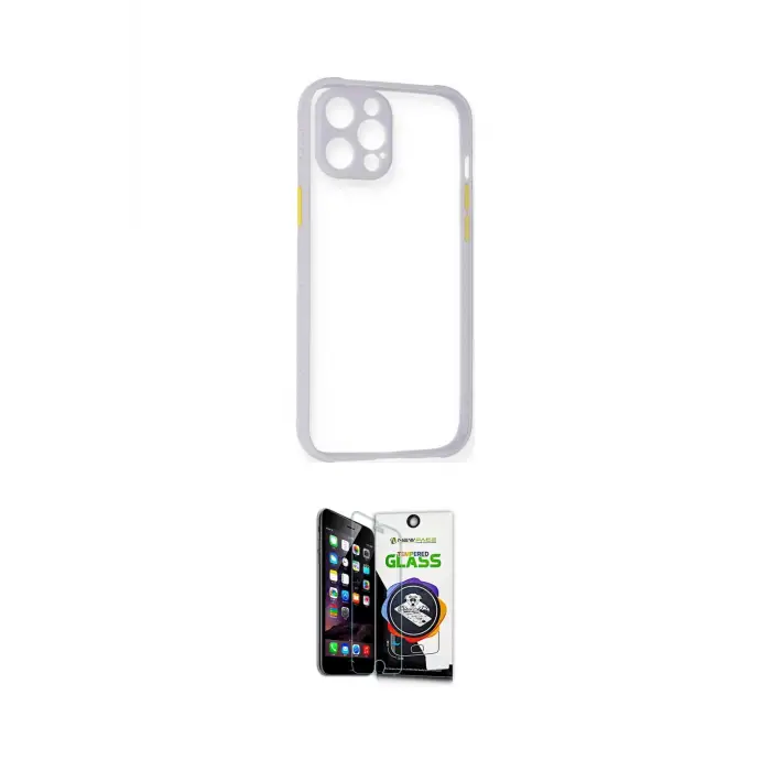 ieg™ iPhone 12 Pro Max Kılıf Nova Asil Özel Seri - Şeffaf Temperli Cam Ekran Koruyucu