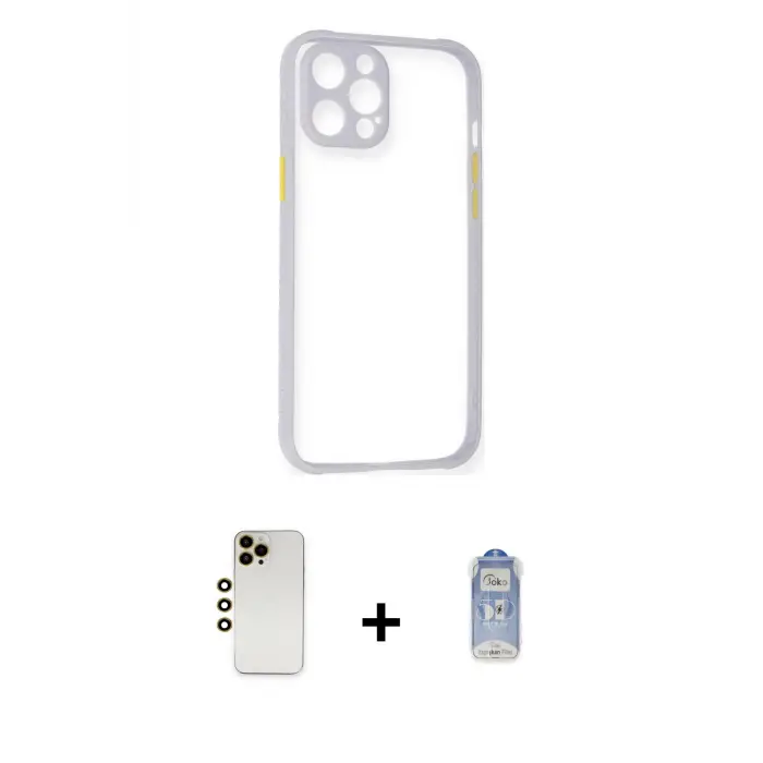 ieg™ iPhone 12 Pro Max Kılıf Nova Asil Özel Seri - Siyah Joko Magic 5D Cam + Shine Kamera Lens - GD