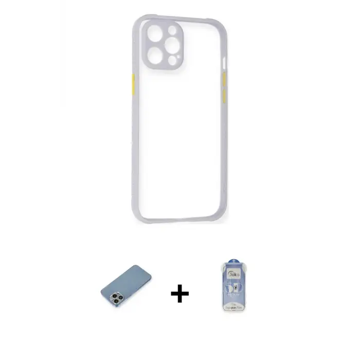 ieg™ iPhone 12 Pro Max Kılıf Nova Asil Özel Seri - Siyah Joko Magic 5D Cam + Shine Kamera Lens Koruma Cam - GI