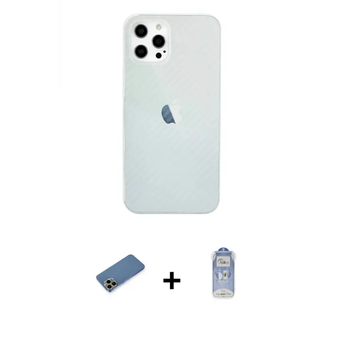 ieg™ iPhone 12 Pro Max Kılıf Nova Çizgi - Siyah Joko Magic 5D Cam + Shine Kamera Lens Koruma Cam - GD