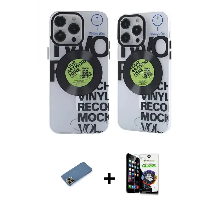 ieg™ iPhone 12 Pro Max Kılıf Nova Doku Koleksiyonu - Şeffaf Temperli Cam Ekran Koruyucu + Shine Kamera Lens Koruma Cam - GD