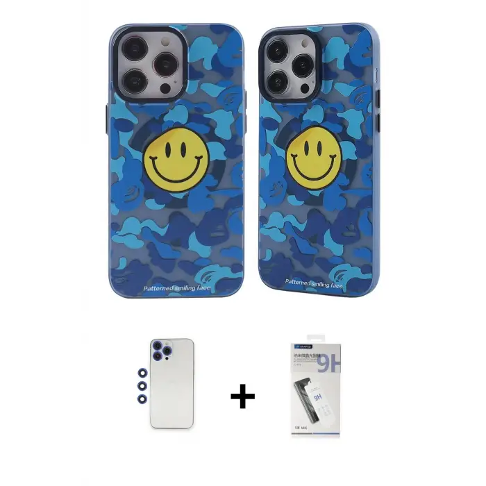 ieg™ iPhone 12 Pro Max Kılıf Nova Doku Koleksiyonu - Şeffaf Uv Polymer Nano Ekran Koruyucu + Shine Kamera Lens - LT