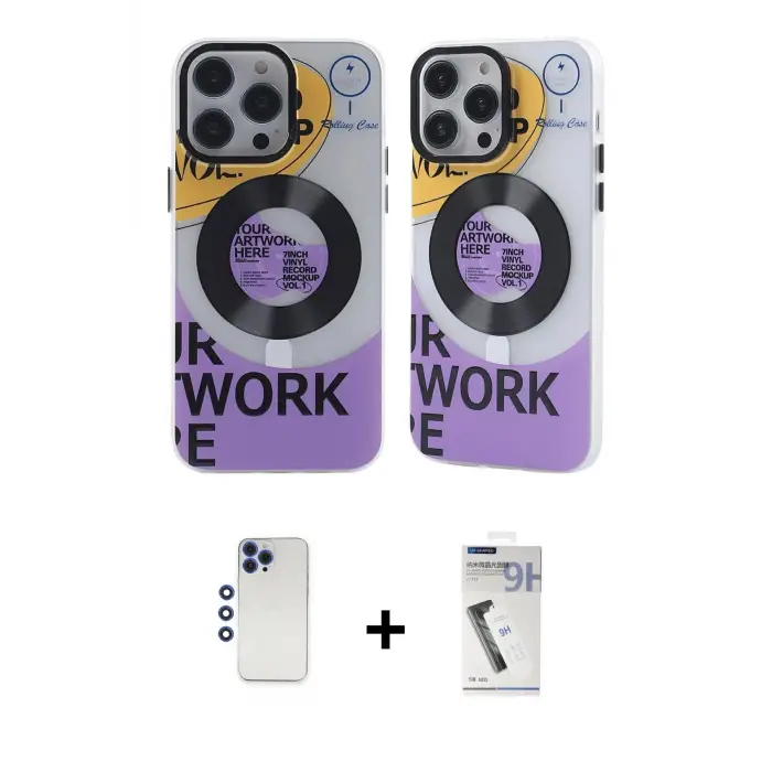ieg™ iPhone 12 Pro Max Kılıf Nova Doku Koleksiyonu - Şeffaf Uv Polymer Nano Ekran Koruyucu + Shine Kamera Lens - LT