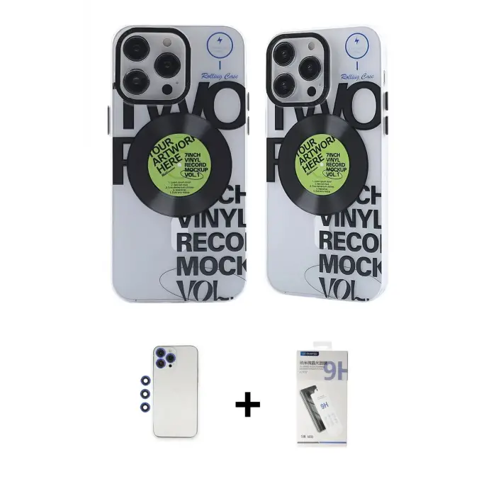 ieg™ iPhone 12 Pro Max Kılıf Nova Doku Koleksiyonu - Şeffaf Uv Polymer Nano Ekran Koruyucu + Shine Kamera Lens - LT