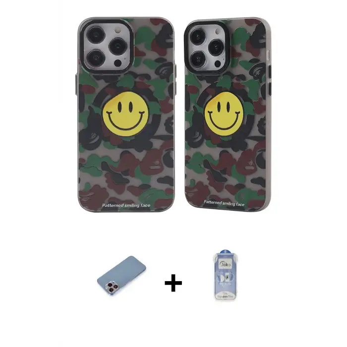ieg™ iPhone 12 Pro Max Kılıf Nova Doku Koleksiyonu - Siyah Joko Magic 5D Cam + Shine Kamera Lens Koruma Cam - PE