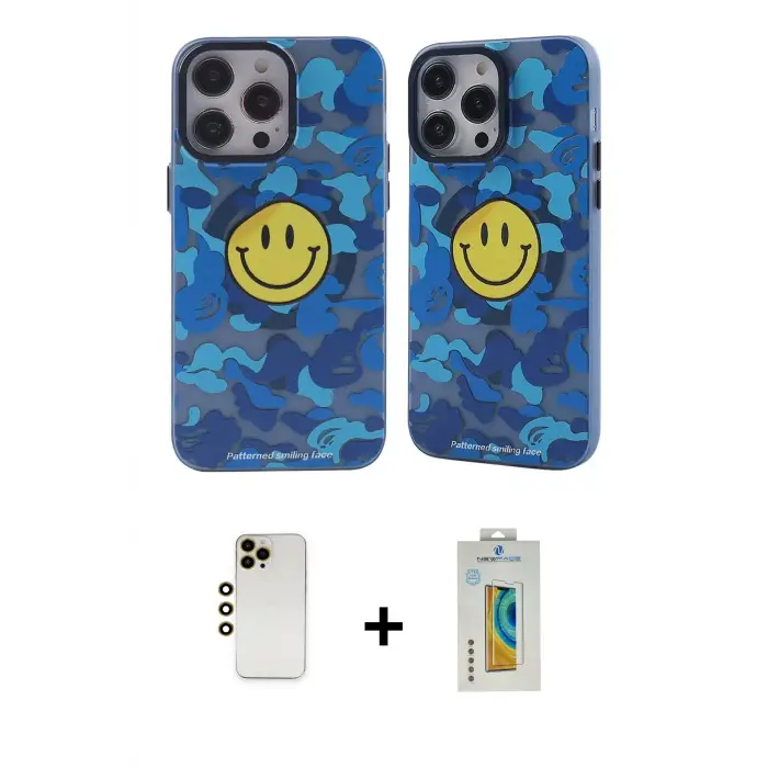 ieg™ iPhone 12 Pro Max Kılıf Nova Doku Koleksiyonu - Siyah Polymer Nano Ekran Koruyucu + Shine Kamera Lens - GD
