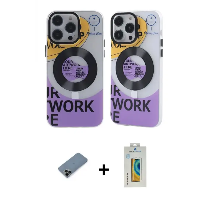 ieg™ iPhone 12 Pro Max Kılıf Nova Doku Koleksiyonu - Siyah Polymer Nano Ekran Koruyucu + Shine Kamera Lens Koruma Cam - SH