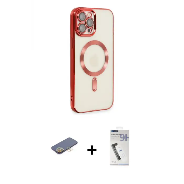 ieg™ iPhone 12 Pro Max Kılıf Nova Işık Özel Seri - Şeffaf Uv Polymer Nano Ekran Koruyucu + Renkli Kamera Lens Koruma Cam - SI