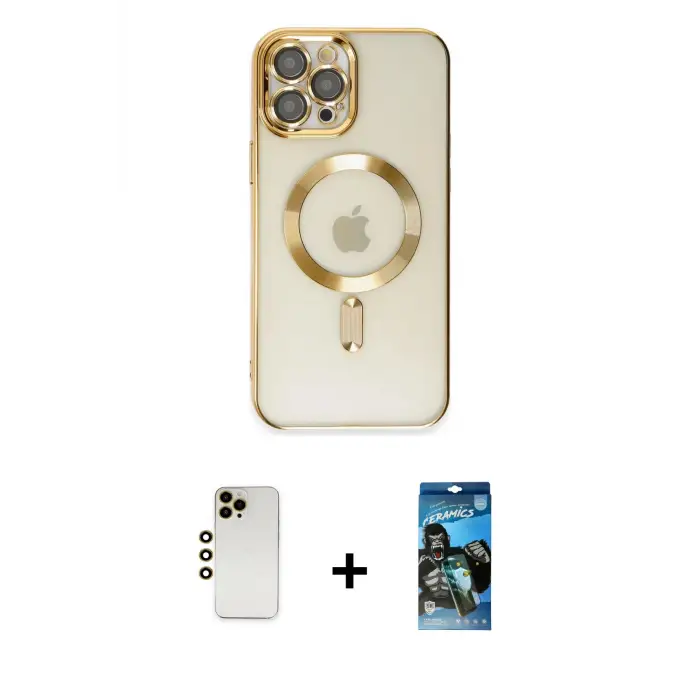 ieg™ iPhone 12 Pro Max Kılıf Nova Işık Özel Seri - Siyah 34D Izgaralı Cam + Shine Kamera Lens - GD