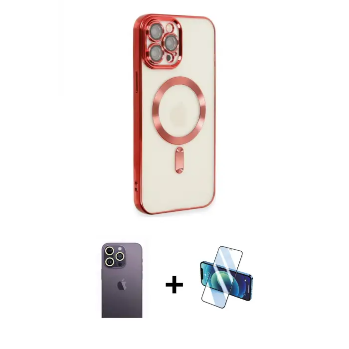 ieg™ iPhone 12 Pro Max Kılıf Nova Işık Özel Seri - Siyah 3D Antistatik Seramik Nano Ekran Koruyucu + Neon Fosforlu Kamera Lens - BZ