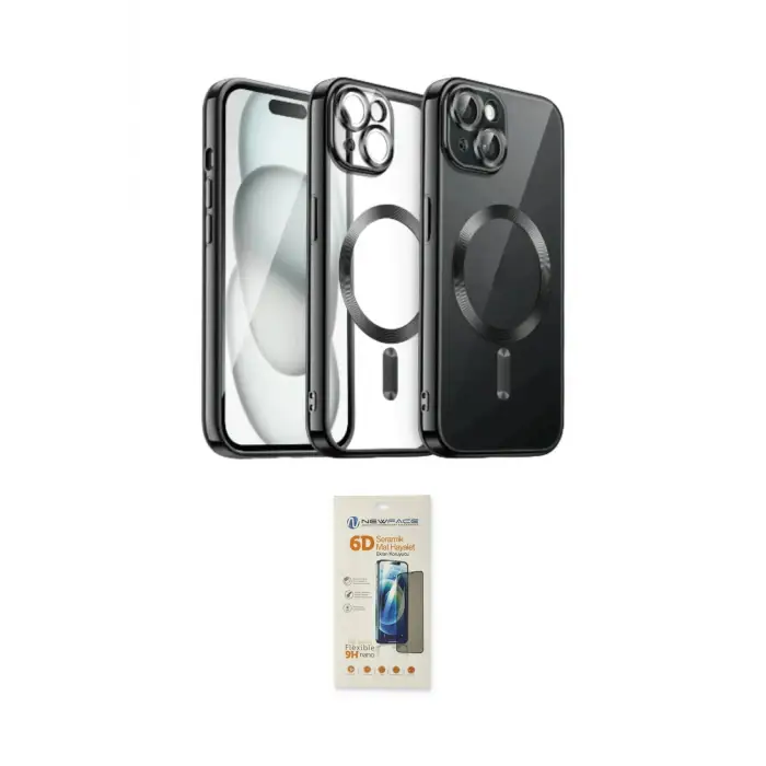 ieg™ iPhone 12 Pro Max Kılıf Nova Işık Özel Seri - Siyah 6D Mat Seramik Hayalet Nano Ekran Koruyucu