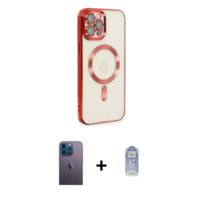 ieg™ iPhone 12 Pro Max Kılıf Nova Işık Özel Seri - Siyah Joko Magic 5D Cam + Neon Fosforlu Kamera Lens - MI