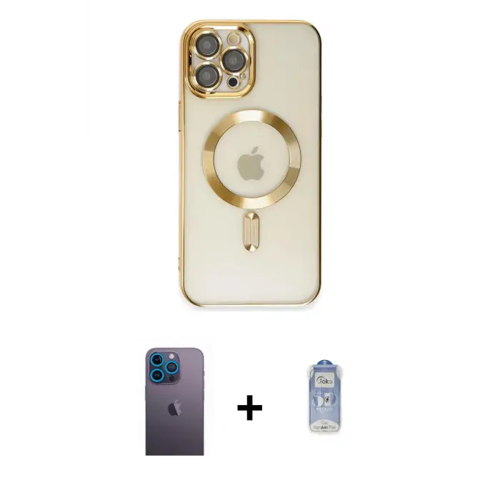 ieg™ iPhone 12 Pro Max Kılıf Nova Işık Özel Seri - Siyah Joko Magic 5D Cam + Neon Fosforlu Kamera Lens - MI